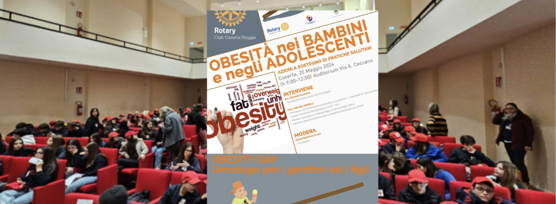 Rotary Caserta Reggia. Focus, obesità nei bambini e negli adolescenti