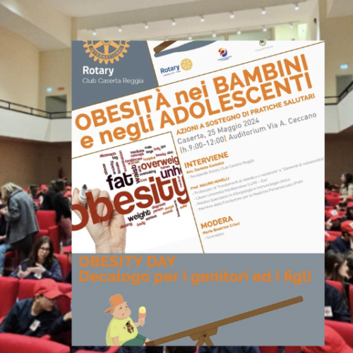 Rotary Caserta Reggia. Focus, obesità nei bambini e negli adolescenti