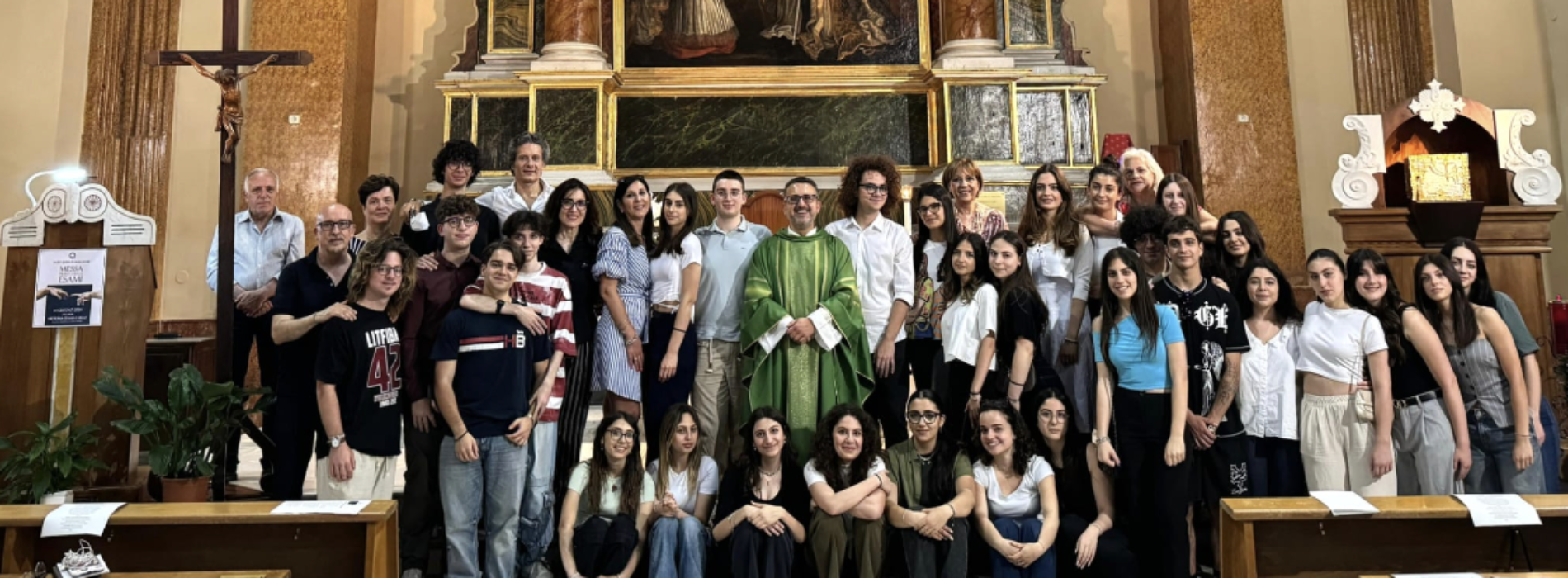 Messa prima degli esami. L’emozione dei maturandi del Quercia